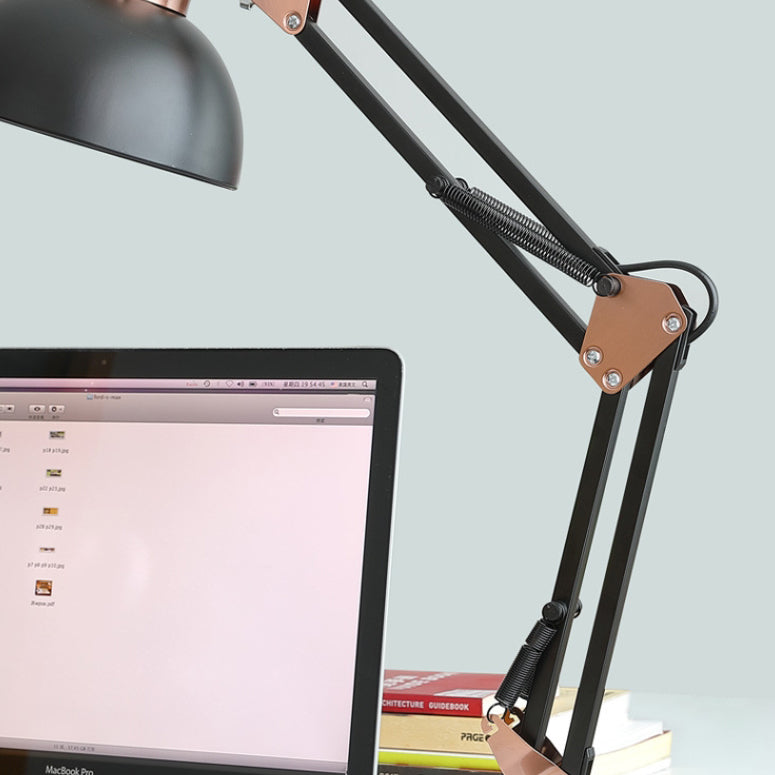 Lampe de table moderne minimaliste pliable demi-ronde en métal à 1 lumière pour chambre à coucher 