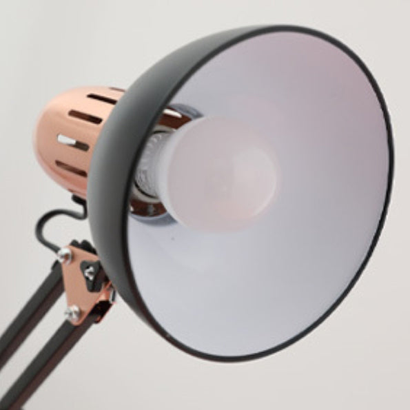 Lampe de table moderne minimaliste pliable demi-ronde en métal à 1 lumière pour chambre à coucher 