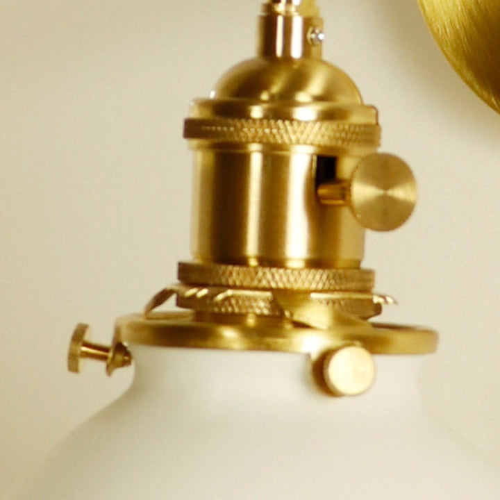 Applique murale moderne minimaliste demi-ronde en céramique cuivrée à 1 lumière pour chambre 