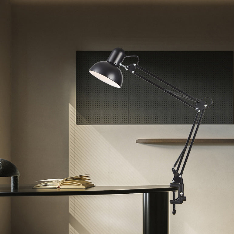 Modern Minimalist Retractable Long Arm Clip Iron ABS 1 Light Table Lamp For Bedroom