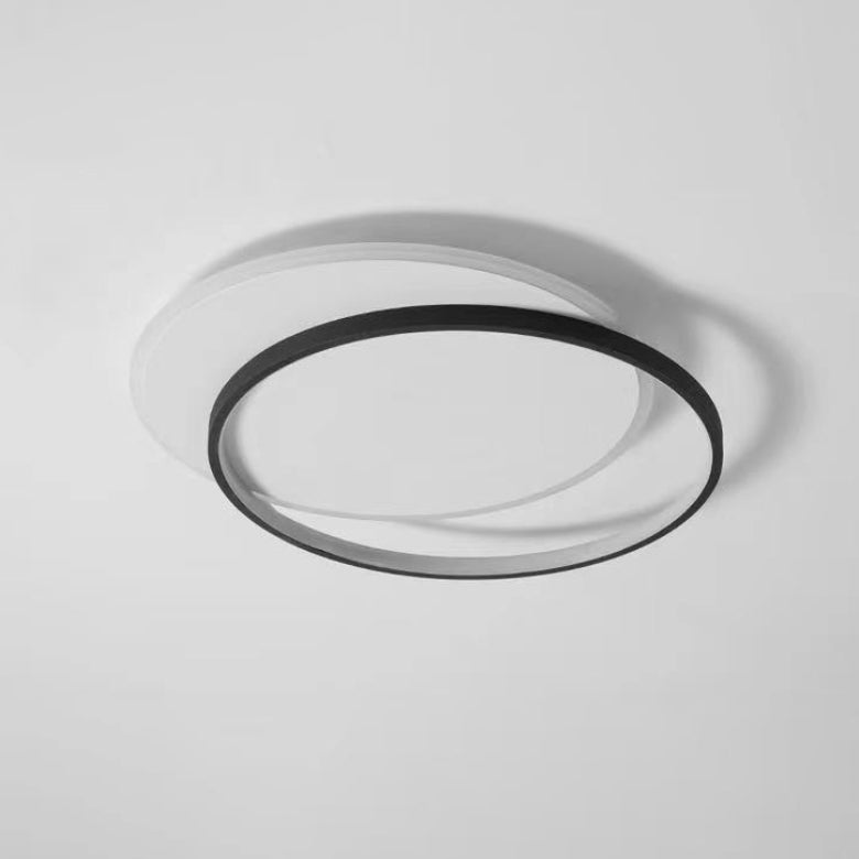 Moderne minimalistische zwei runde Aluminium Eisen Acryl Silikon LED Unterputz Deckenleuchte für Schlafzimmer 