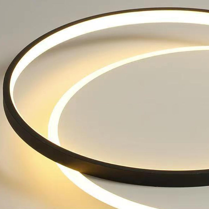 Moderna Minimalista Dos Redondas de Aluminio Hierro Acrílico Silicona LED Luz de Techo Empotrada para Dormitorio 