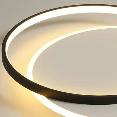 Moderne minimalistische zwei runde Aluminium Eisen Acryl Silikon LED Unterputz Deckenleuchte für Schlafzimmer 