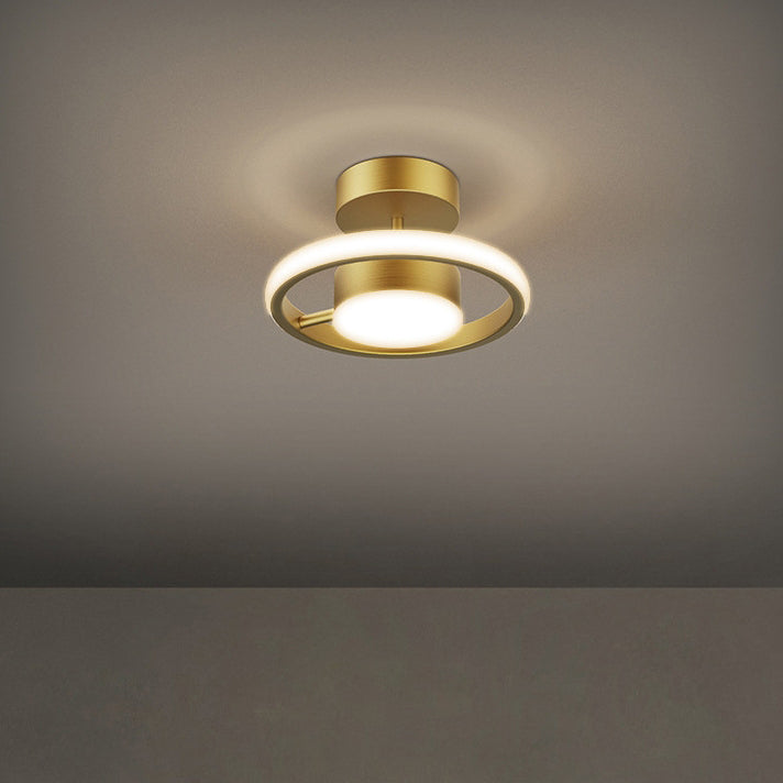 Luz de techo empotrada LED cuadrada redonda de silicona de latón de simplicidad moderna para pasillo 