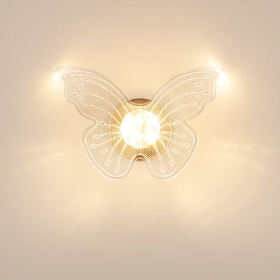 مصباح حائط LED عصري إبداعي من المعدن والأكريليك على شكل فراشة وزهرة المجد الصباحي وورقة القيقب للسرير 