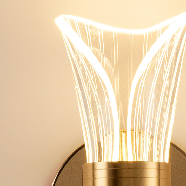 مصباح حائط LED عصري إبداعي من المعدن والأكريليك على شكل فراشة وزهرة المجد الصباحي وورقة القيقب للسرير 