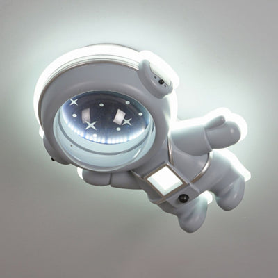 Luz de techo empotrada astronauta de resina acrílica metálica creativa contemporánea para dormitorio 