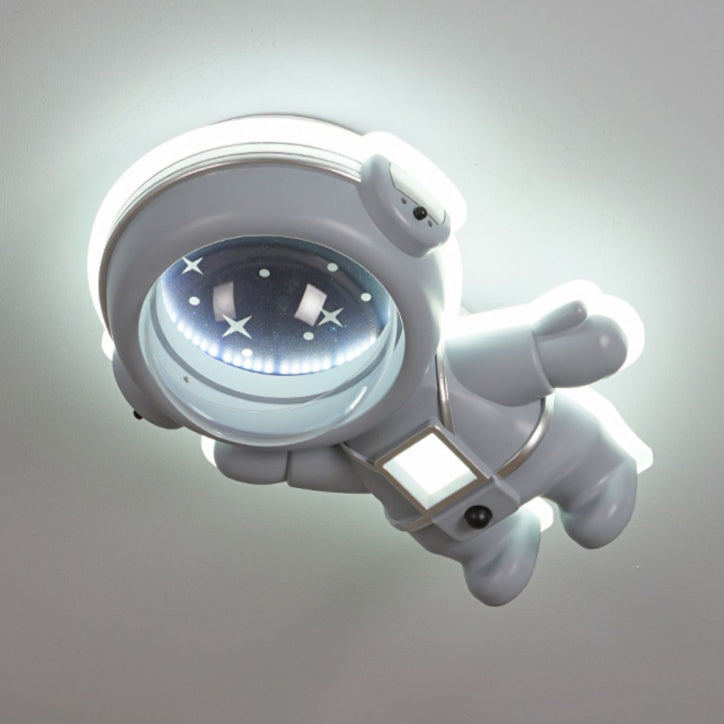 Luz de techo empotrada astronauta de resina acrílica metálica creativa contemporánea para dormitorio 