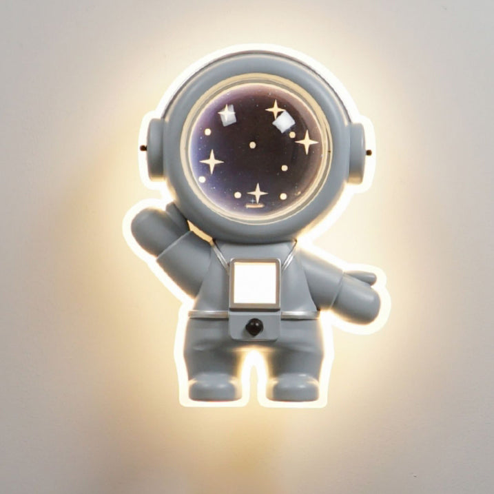 Luz de techo empotrada astronauta de resina acrílica metálica creativa contemporánea para dormitorio 