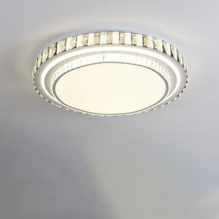 Moderne minimalistische runde Acrylkristalleisen LED-Deckenleuchte für Schlafzimmer