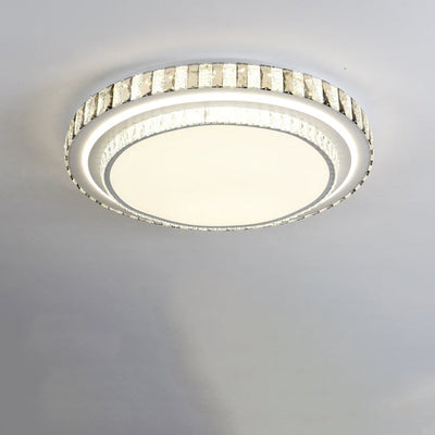 Luz de techo LED de montaje empotrado redonda minimalista moderna de acrílico y cristal de hierro para dormitorio 