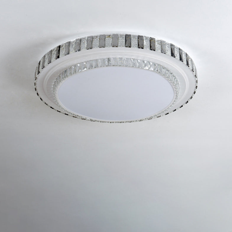 Moderne minimalistische runde Acrylkristalleisen LED-Deckenleuchte für Schlafzimmer