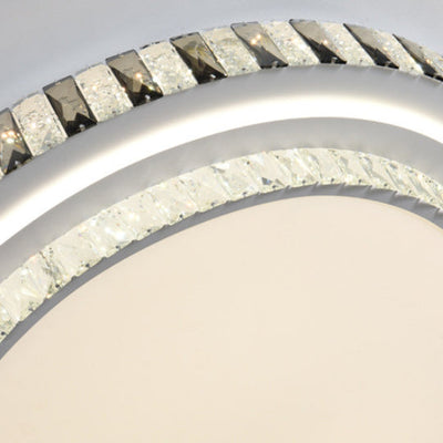 Luz de techo LED de montaje empotrado redonda minimalista moderna de acrílico y cristal de hierro para dormitorio 