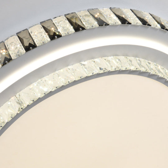 Luz de techo LED de montaje empotrado redonda minimalista moderna de acrílico y cristal de hierro para dormitorio 