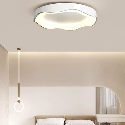 Zeitgenössische nordische runde Eisen PVC LED Unterputz-Deckenleuchte für Wohnzimmer
