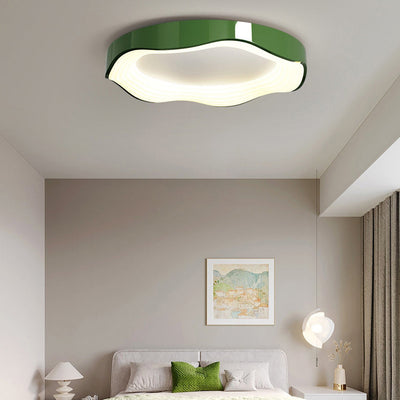 Zeitgenössische nordische runde Eisen PVC LED Unterputz-Deckenleuchte für Wohnzimmer