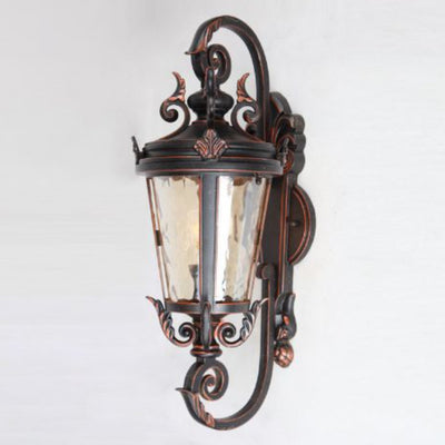 Traditional European Waterproof Aluminum Glass Cylinder 1-Light Wall Sconce Lamp For Outdoor Patio