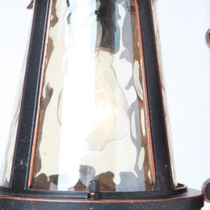Lámpara de Aplique de Pared de Cilindro de Vidrio de Aluminio Impermeable Tradicional Europea de 1 Luz para Patio Exterior 