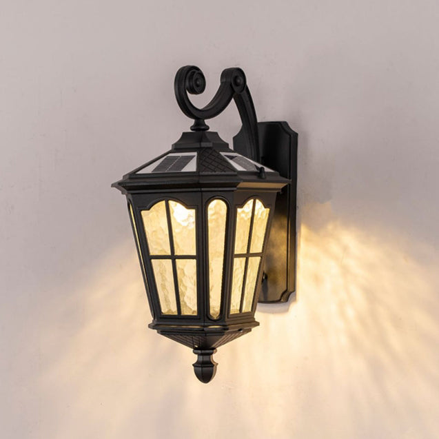 Lámpara de Aplique de Pared Exterior de 1 Luz con Farol Cubo de Casa de Campo Tradicional de Aluminio y Vidrio para Jardín 