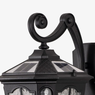 Lámpara de Aplique de Pared Exterior de 1 Luz con Farol Cubo de Casa de Campo Tradicional de Aluminio y Vidrio para Jardín 