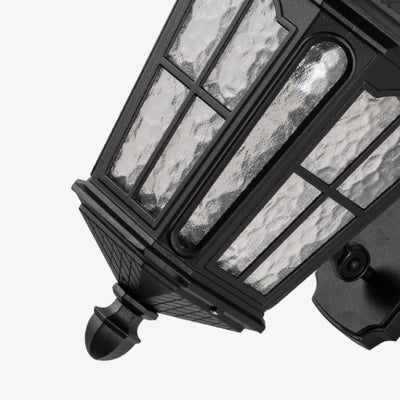 Lámpara de Aplique de Pared Exterior de 1 Luz con Farol Cubo de Casa de Campo Tradicional de Aluminio y Vidrio para Jardín 