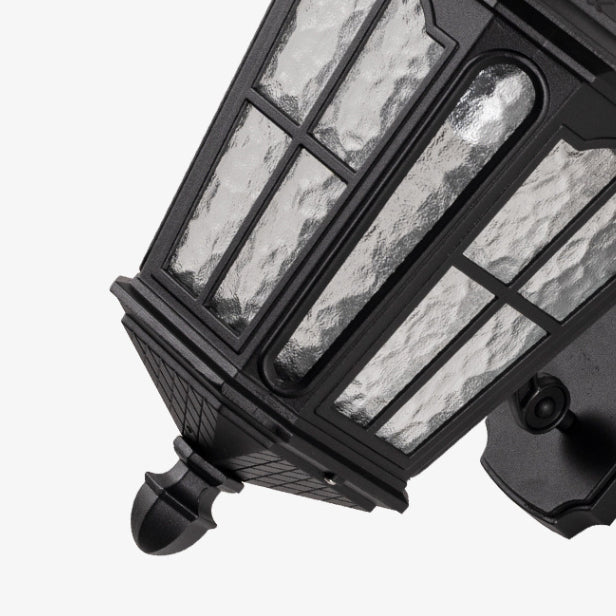 Lámpara de Aplique de Pared Exterior de 1 Luz con Farol Cubo de Casa de Campo Tradicional de Aluminio y Vidrio para Jardín 