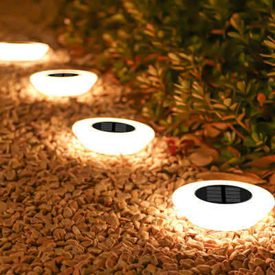 إضاءة خارجية LED للمناظر الطبيعية بتصميم مخروطي دائري بسيط حديث مضاد للماء للطاقة الشمسية من مادة PP PS للحديقة 