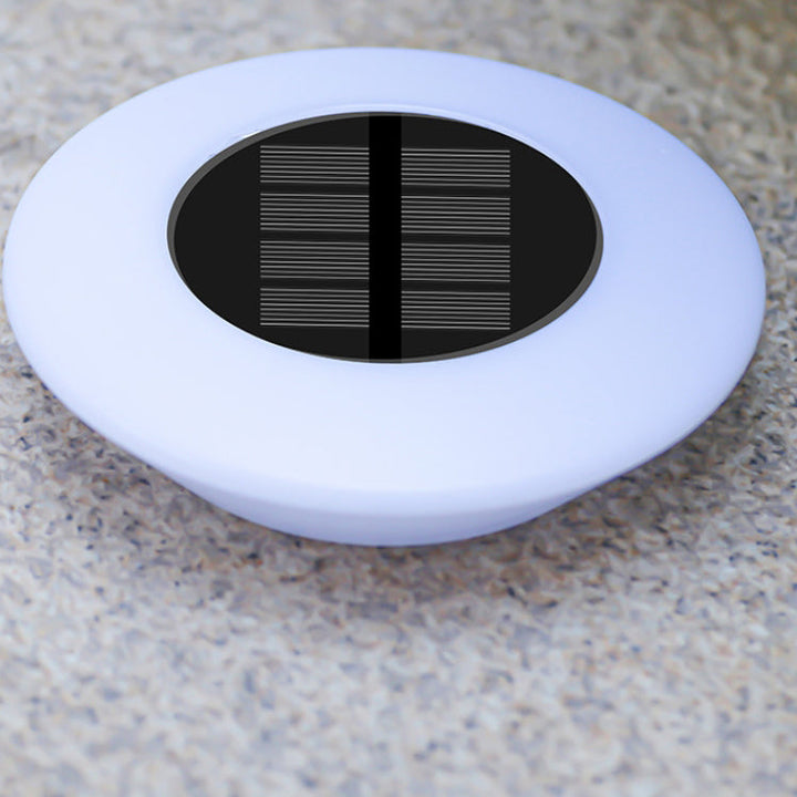 Simplicité moderne solaire étanche PP PS rond conique LED éclairage paysager lumière extérieure pour jardin 