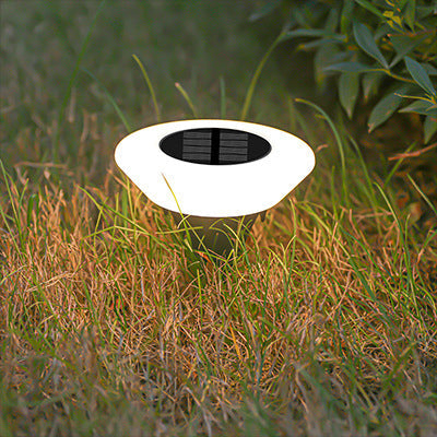 Simplicité moderne solaire étanche PP PS rond conique LED éclairage paysager lumière extérieure pour jardin 