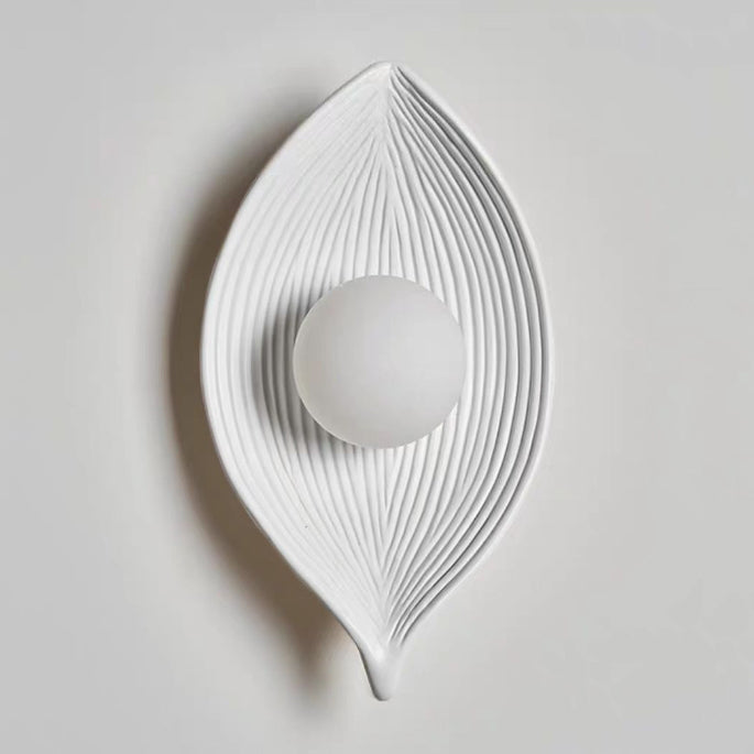 Applique murale 1 lumière en résine plastique à feuille texturée japonaise traditionnelle pour chambre 