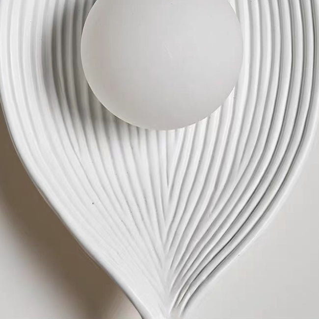 Applique murale 1 lumière en résine plastique à feuille texturée japonaise traditionnelle pour chambre 