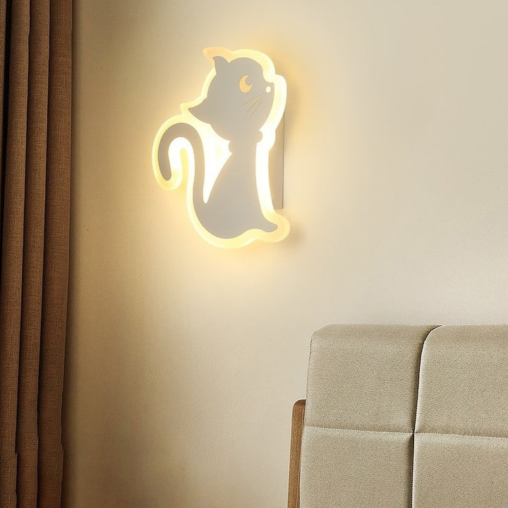 Moderne Einfachheit Cartoon Katze Eisen Acryl LED Wand Leuchte Lampe Für Schlafzimmer 