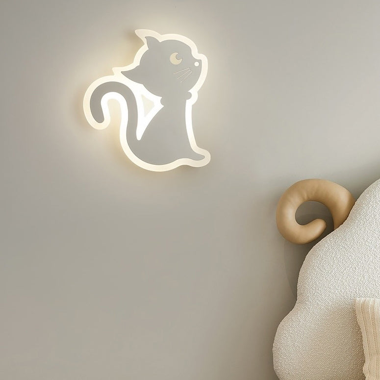 Moderne Einfachheit Cartoon Katze Eisen Acryl LED Wand Leuchte Lampe Für Schlafzimmer 