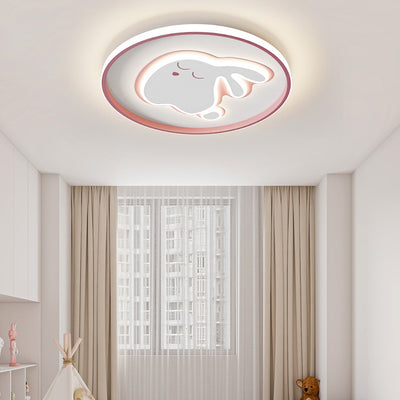 Contemporáneo Creativo Conejo de Dibujos Animados Hierro Acrílico LED Luz de Techo para Niños para Dormitorio 