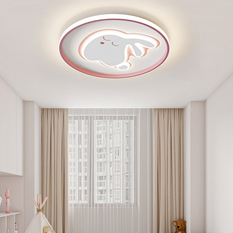 Contemporáneo Creativo Conejo de Dibujos Animados Hierro Acrílico LED Luz de Techo para Niños para Dormitorio 