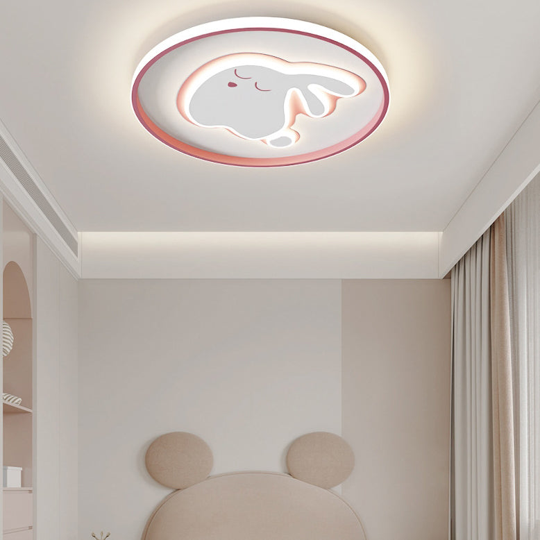Contemporáneo Creativo Conejo de Dibujos Animados Hierro Acrílico LED Luz de Techo para Niños para Dormitorio 