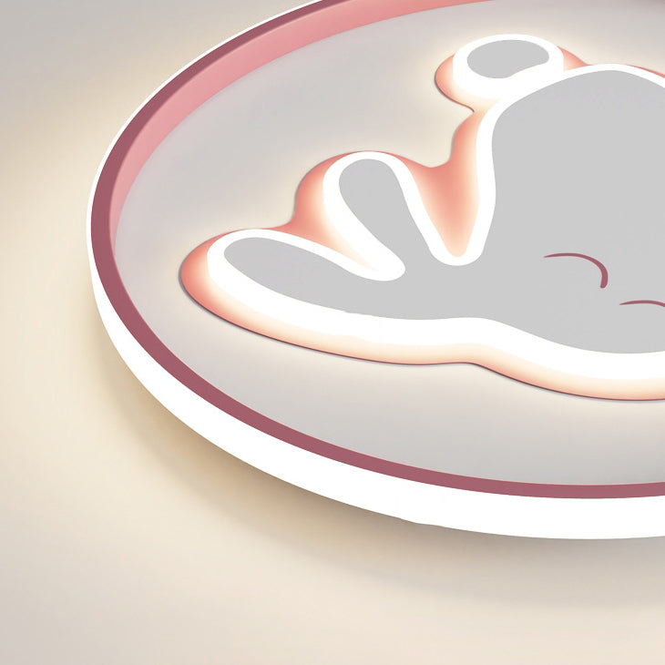 Contemporáneo Creativo Conejo de Dibujos Animados Hierro Acrílico LED Luz de Techo para Niños para Dormitorio 