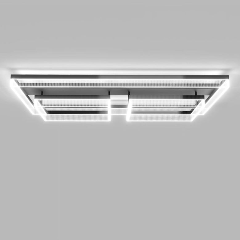Moderne minimalistische Aluminium Eisen Acryl quadratische rechteckige LED Unterputz Deckenleuchte für Wohnzimmer 