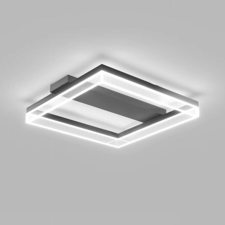 Moderne minimalistische Aluminium Eisen Acryl quadratische rechteckige LED Unterputz Deckenleuchte für Wohnzimmer 
