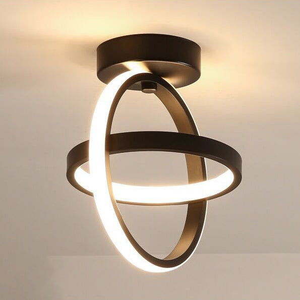 Luz de techo LED de montaje semi-empotrado geométrica de círculo cuadrado de aluminio hierro acrílico de simplicidad moderna para pasillo 