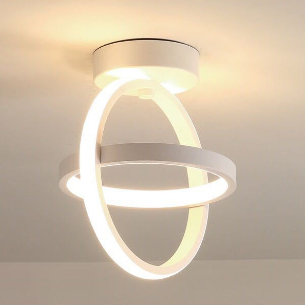 Luz de techo LED de montaje semi-empotrado geométrica de círculo cuadrado de aluminio hierro acrílico de simplicidad moderna para pasillo 
