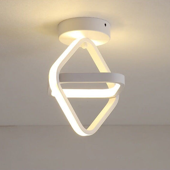 Luz de techo LED de montaje semi-empotrado geométrica de círculo cuadrado de aluminio hierro acrílico de simplicidad moderna para pasillo 