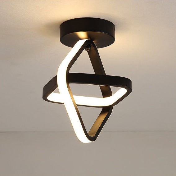 Luz de techo LED de montaje semi-empotrado geométrica de círculo cuadrado de aluminio hierro acrílico de simplicidad moderna para pasillo 