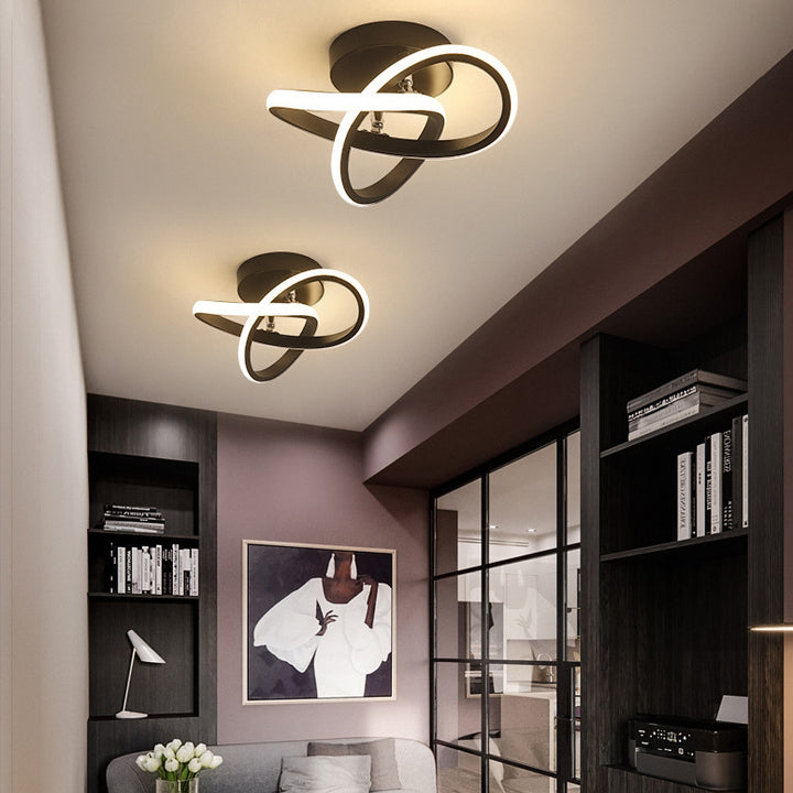 Luz de techo LED de montaje semi-empotrado geométrica de círculo cuadrado de aluminio hierro acrílico de simplicidad moderna para pasillo 