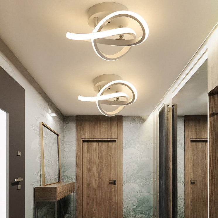 Luz de techo LED de montaje semi-empotrado geométrica de círculo cuadrado de aluminio hierro acrílico de simplicidad moderna para pasillo 