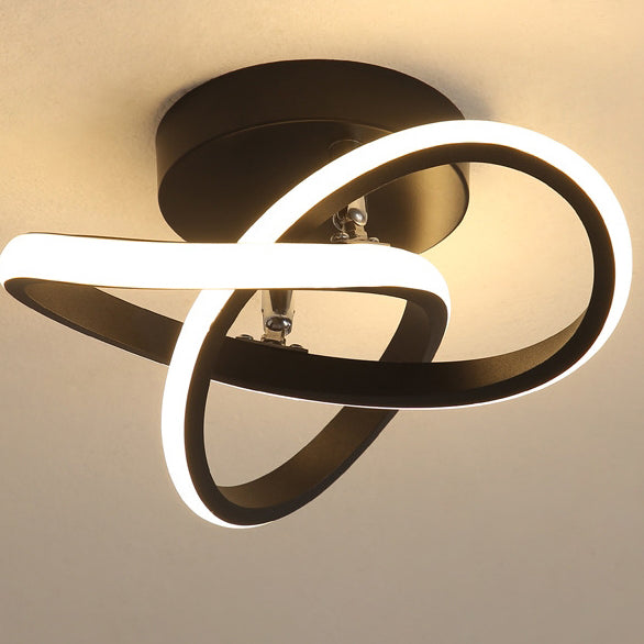 Luz de techo LED de montaje semi-empotrado geométrica de círculo cuadrado de aluminio hierro acrílico de simplicidad moderna para pasillo 
