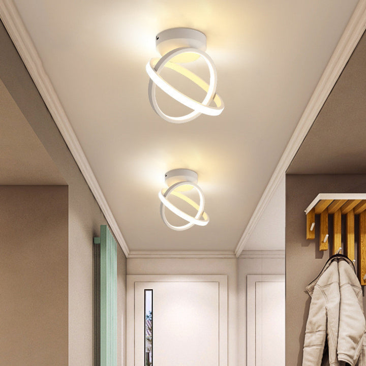 Luz de techo LED de montaje semi-empotrado geométrica de círculo cuadrado de aluminio hierro acrílico de simplicidad moderna para pasillo 