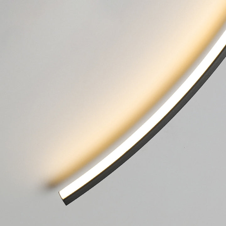 Applique murale LED en fer, silicone, rectangulaire longue, sphérique et incurvée minimaliste moderne pour chambre 