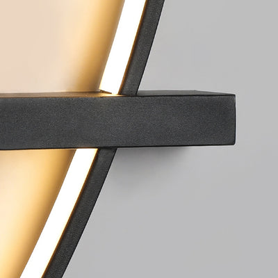 Lámpara de Aplique de Pared LED de Hierro Silicona Esférica Rectangular Larga Curvada Minimalista Moderna Para Dormitorio 