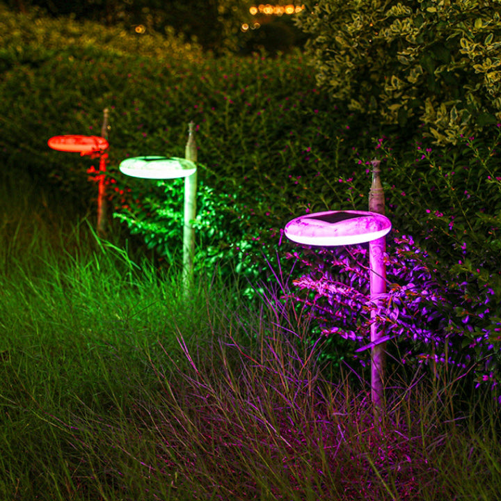 Éclairage extérieur de jardin LED rond étanche solaire traditionnel chinois en ABS 